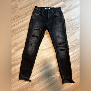 Zara Black Ripped Skinny Jeans
